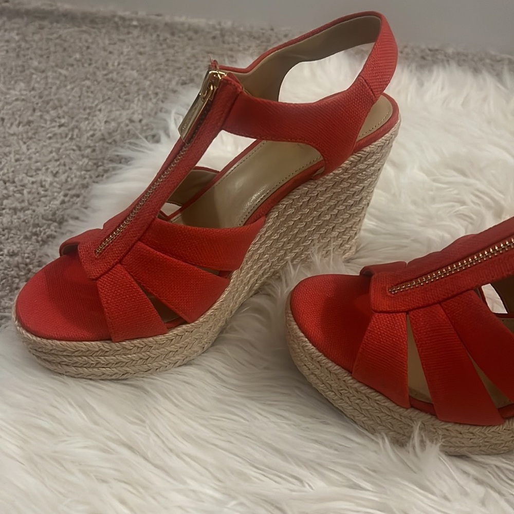 Michael Kors Orange Wedges Size 7